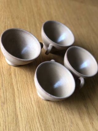 Lot de 4 bolées en grès avec anse