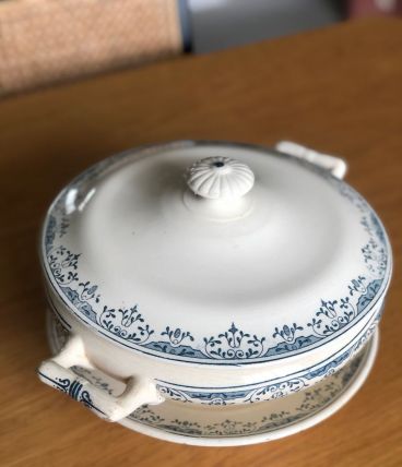 Soupière Faïence Longchamp &amp; plat de service - modèle Doria
