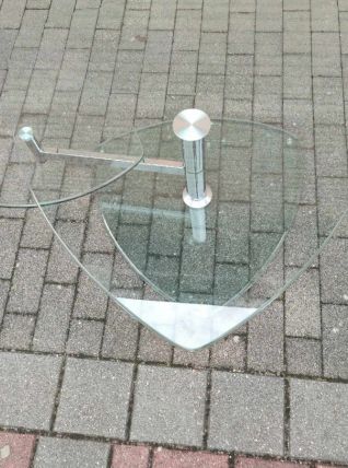 Table verre design Antoine motard vintage