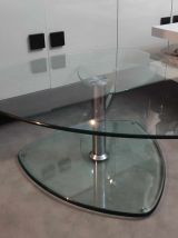 Table verre design Antoine motard vintage