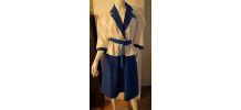 Superbe robe vintage blanche et bleue  t40