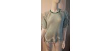 Pull mariniere vert et blanc t40