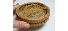 petite boîte osier vintage ronde