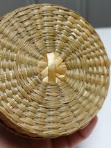 petite boîte osier vintage ronde