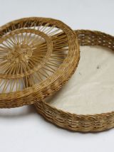 petite boîte osier vintage ronde