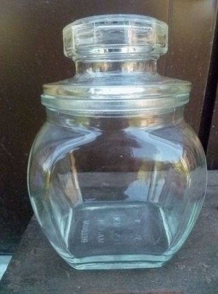 Bocal en verre  translucide, vintage