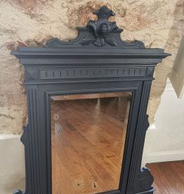 Grand miroir ancien bleu nuit