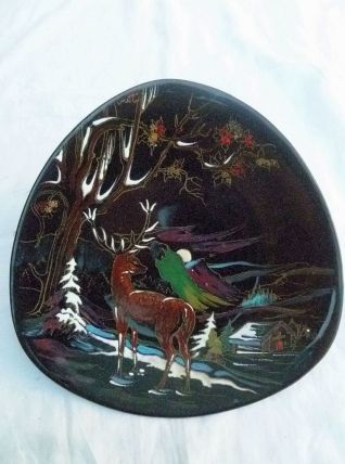Assiette émaux de Longwy , vintage