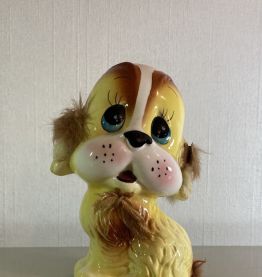 Tirelire porcelaine en forme de chien