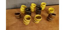 Lot de 24 petits salerons - poivriers terre cuite 