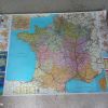 Grande carte murale routière de France vintage 120 cm x90 cm