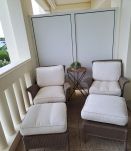 2 FAUTEILS 2 POUFS VINTAGE SHEPPARD