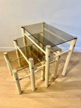Tables gigognes beiges vintage