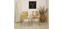Paire de chaises empilable en bois contreplaqué Plywood. Réf
