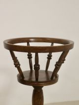 Paire de porte-plante vintage en bois avec pieds ronds année
