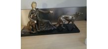 Statuette Femme avec barzoi