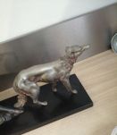 Statuette Femme avec barzoi