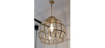 Lustre  suspendu en forme de dôme avec panneaux en verre 