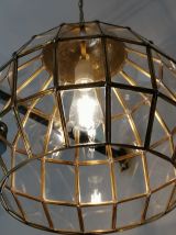 Lustre  suspendu en forme de dôme avec panneaux en verre 