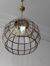 Lustre  suspendu en forme de dôme avec panneaux en verre 
