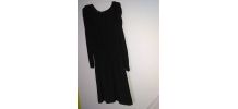 Robe noire manches longues satinée chic glamour femme 36/38