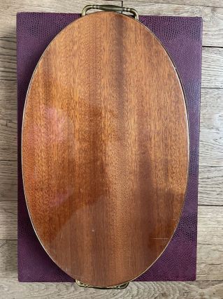 Plateau marqueterie bois et laiton