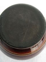 Ancienne cafetière en céramique vernissée marron