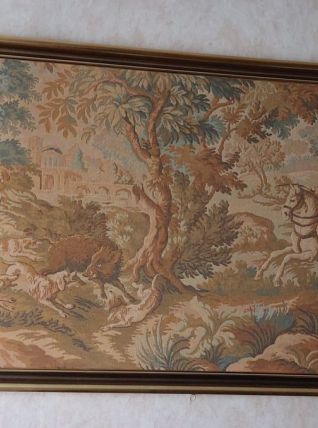 Tableau canevas avec cadre thème chasse