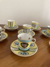 7 brulots et sous tasses anciennes en faïence de "Sévres "
