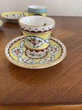 7 brulots et sous tasses anciennes en faïence de "Sévres "