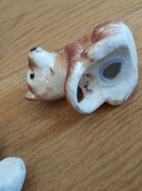 Salière poivrière zoomorphe oursons en barbotine