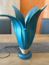 Très belle Lampe vintage feuille de palmes  de cocotier 
