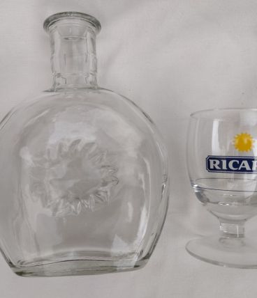 Carafe Ricard Soleil Vintage et son verre