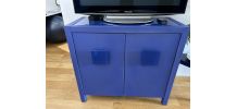Vintage Commode métal poudré/verre by Belgo Chrome Belgium