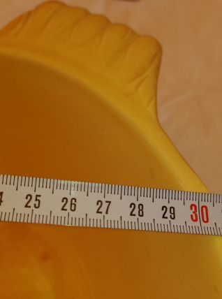 Plat saladier céramique poule MARS vintage jaune 