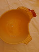 Plat saladier céramique poule MARS vintage jaune 