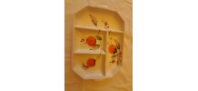Plateau céramique apéritif peint à la main orange clémentine