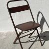 Chaise pliante métal rouge