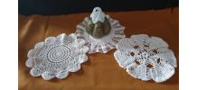 Napperon  rond crochet lot 3