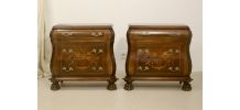 Paire de commodes baroque en noyer réf Balthus.
