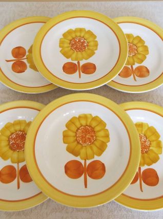6 assiettes a dessert Digoin modèle Alice
