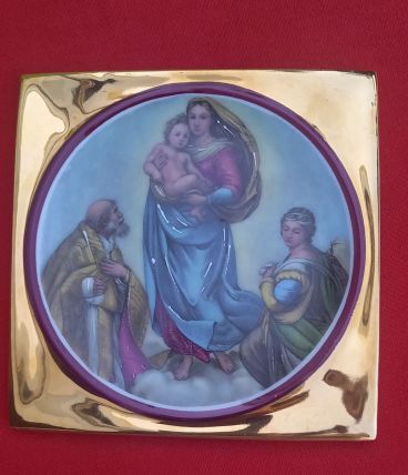 Représentation Madone de Sixtine_Porcelaine Limoges