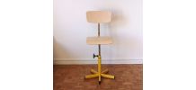 Chaise de laboratoire d'école vintage restauré