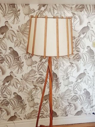 Lampadaire Rotin Vintage