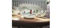 4 jolies tasses en porcelaine de Chine 