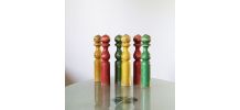  jeu de 6 quilles de couleurs anciennes