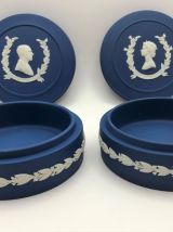Wedgwood Duo Boîtes Jubilé 1952-1977 Elisabeth II Philippe
