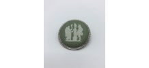 Wedgwood Jasperware - Broche - Argent poinçonné - Vert Olive