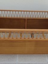 Lit de bébé art déco avec ses pieds compas en bois