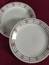 Lot de 7 assiettes à dessert orcerame série Richelieu,
